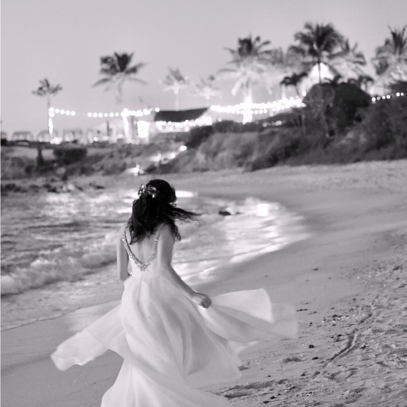 Hailey Haley Hayley Paige Halsey wedding gown beach rhinestones - Picture 9 of 9